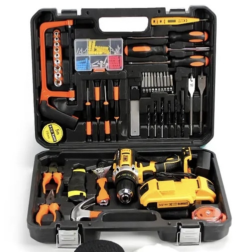 Шурупокрут ударний DeWALT DCD791 (24V, 6AH) з набором інструментів Деволт
