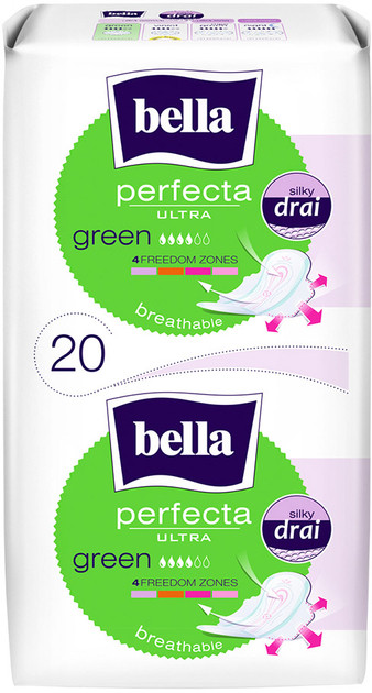 Прокладки гігієнічні Bella Perfecta Ultra Green, 20 шт. (Белла) 4 краплі