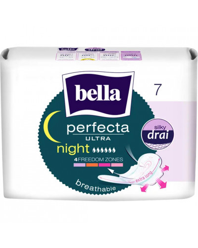 Прокладки гігієнічні Bella Perfecta Ultra Night Silky Drai, 7 шт. (Белла) 6 крапель