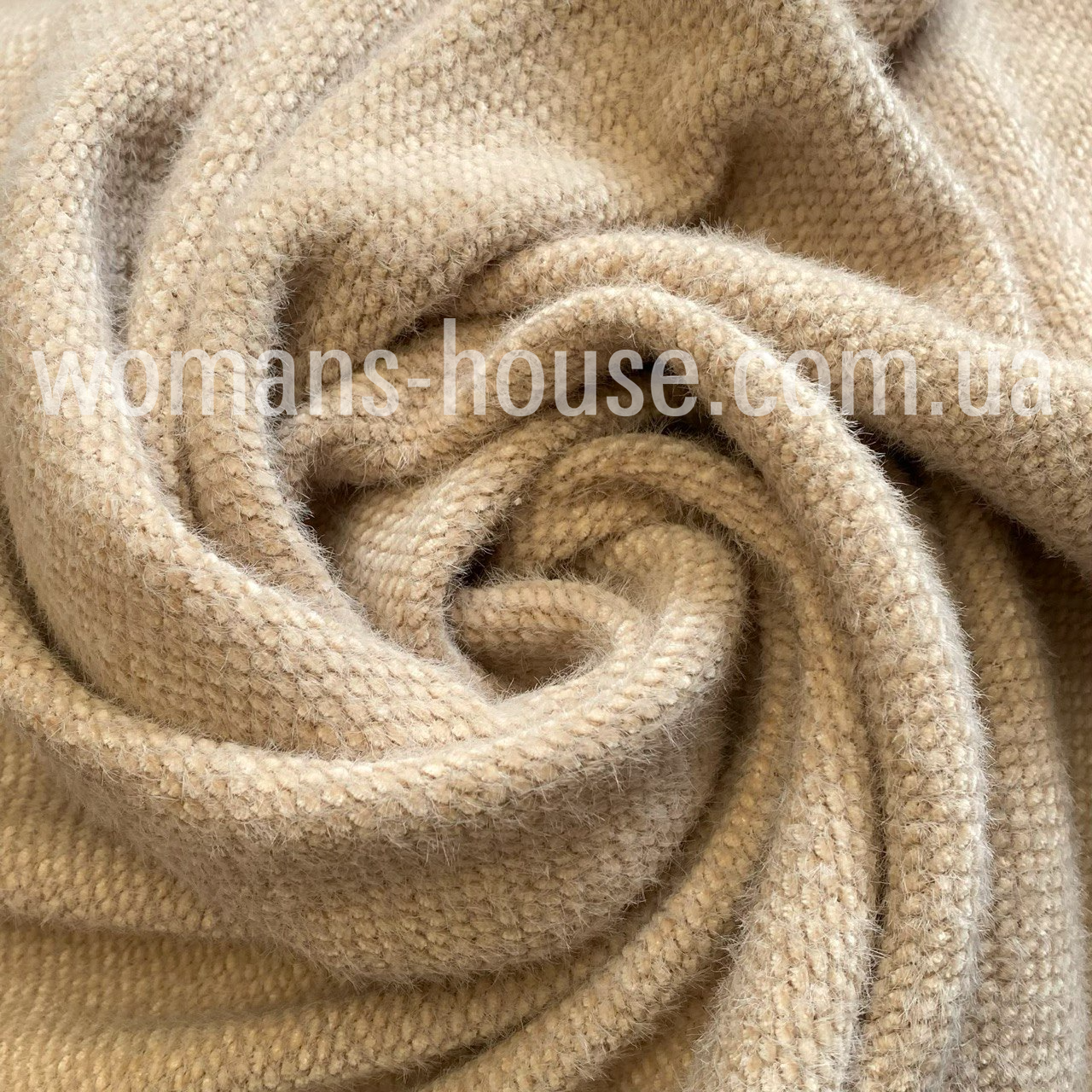 Трикотаж Ангора соти (норка) Бежевий, фото 1
