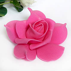 Троянда з фоамирана із закрученими пелюстками 7 см, малиновий