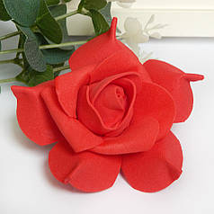 Троянда з фоамирана із закрученими пелюстками 7 см, червоний