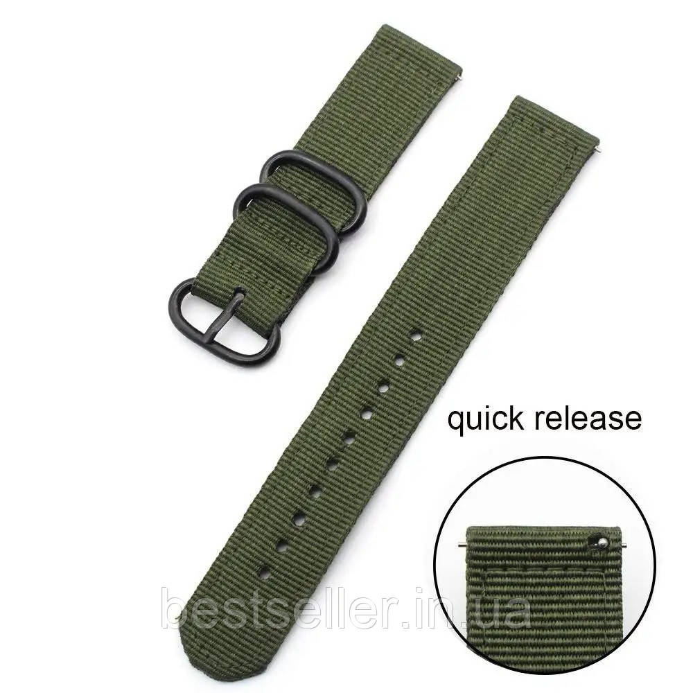 Нейлоновий ремінець NATO MILITARY GREEN 20 mm