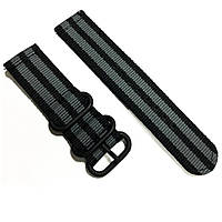 Нейлоновий ремінець NATO MILITARY BLACK GREY 20 mm