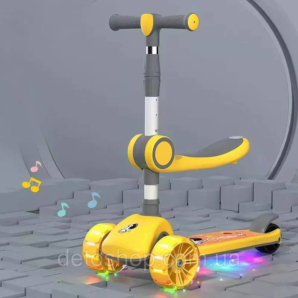 Самокат дитячий біговел 3в1 iTrike JR 3-097 (yellow) Жовтий