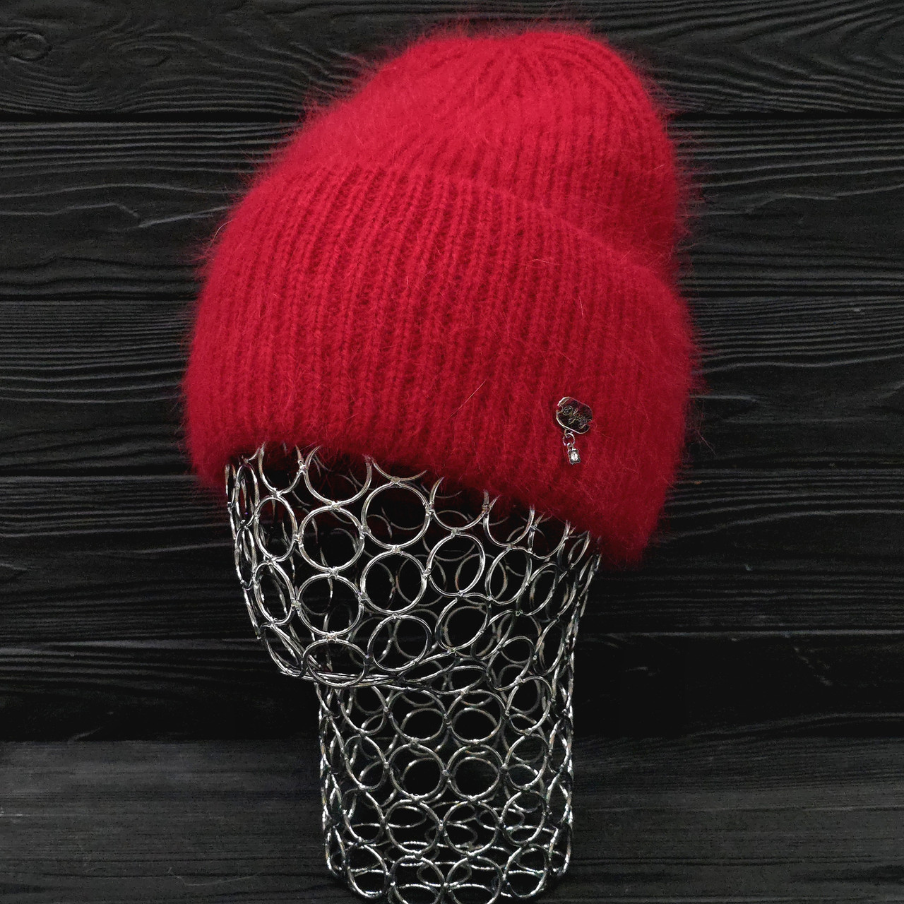 Шапка жіноча зимова (ангора) на флісі Odyssey 56-59 см Червоний 14238, фото 1