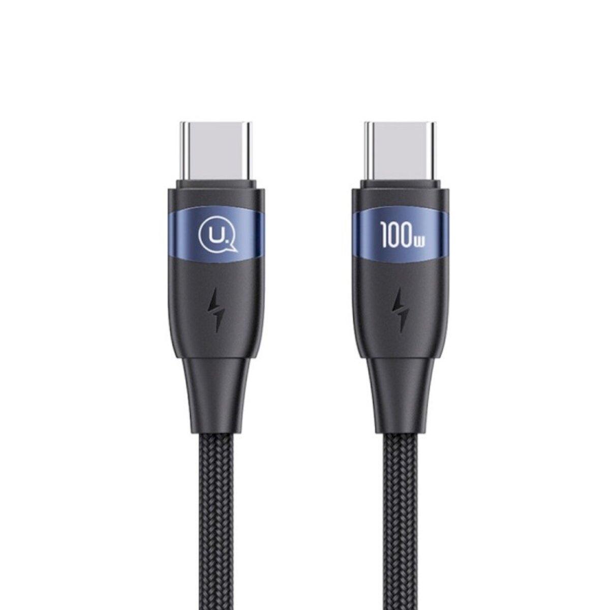 Кабель Usams US-SJ632 U85 Type-C To Type-C PD100W Aluminum Alloy Fast Charging & Data Cable black
