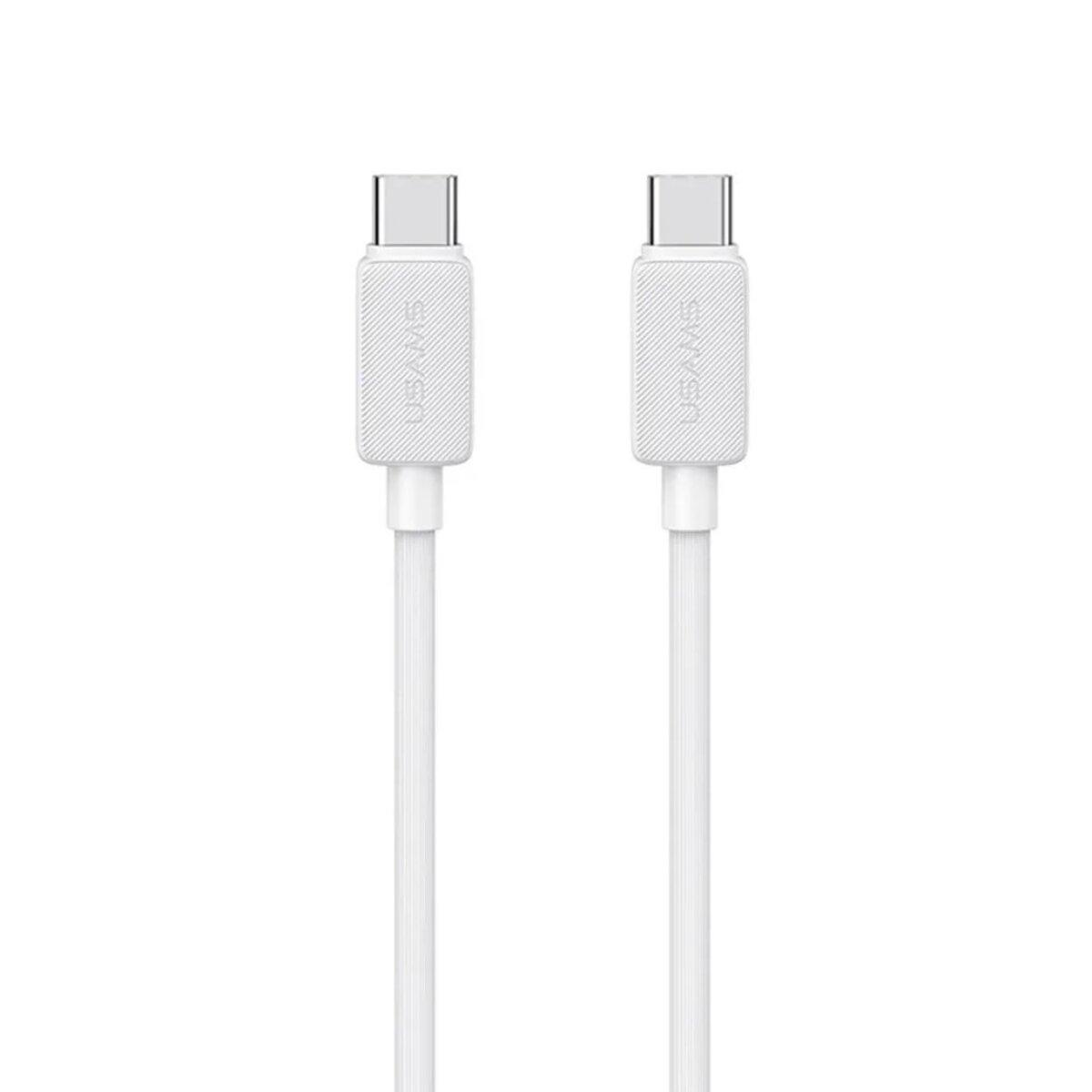 Кабель Usams US-SJ691 60W Striped Data Cable Type-C To Type-C-KY Series 1M white