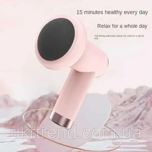 Масажер ручний Replicates Shiatsu Massager YX-720 для тіла акумуляторний із насадками антицелюлітний Рожевий