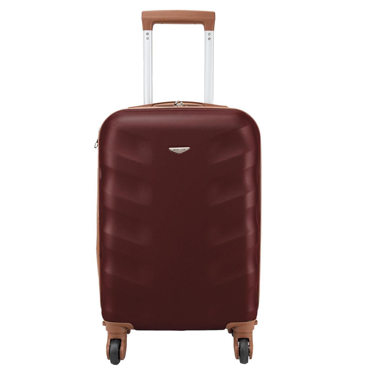 Валіза дорожня 44-53 л АБС пластік Semi Line 20" (S) Burgundy Чемодан туристичний Чемодан для авіаперельотів, фото 1