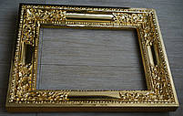Позолота сусальним золотом старовинної дерев'яної рами з елементами різьблення., фото 3