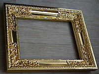 Позолота сусальним золотом старовинної дерев'яної рами з елементами різьблення., фото 4