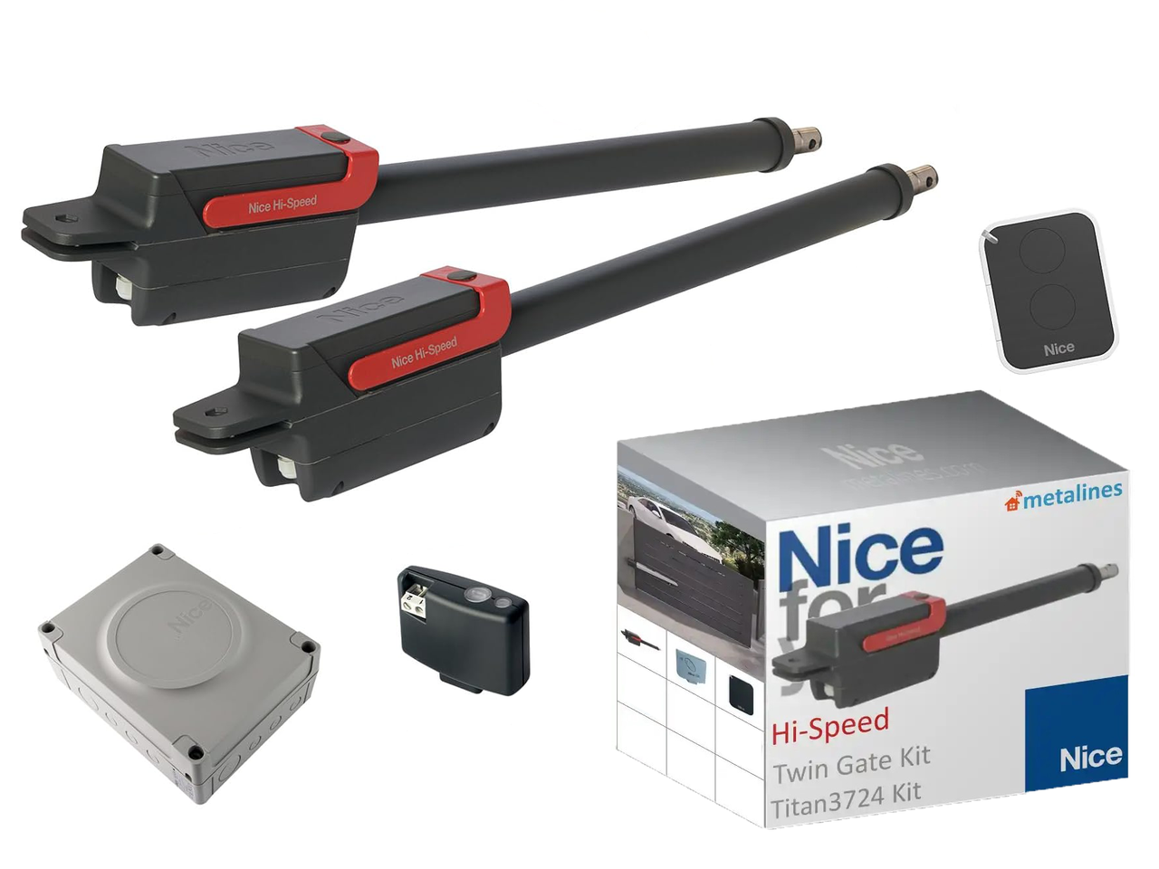 NICE TITAN 3724HS - автоматика для розпашних воріт (стулка до 3.7 м), фото 1