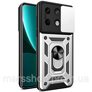 Чехол Armor Guard Shield Xiaomi Redmi Note 13 5G противоударный чехол бампер с защитой камеры Silver