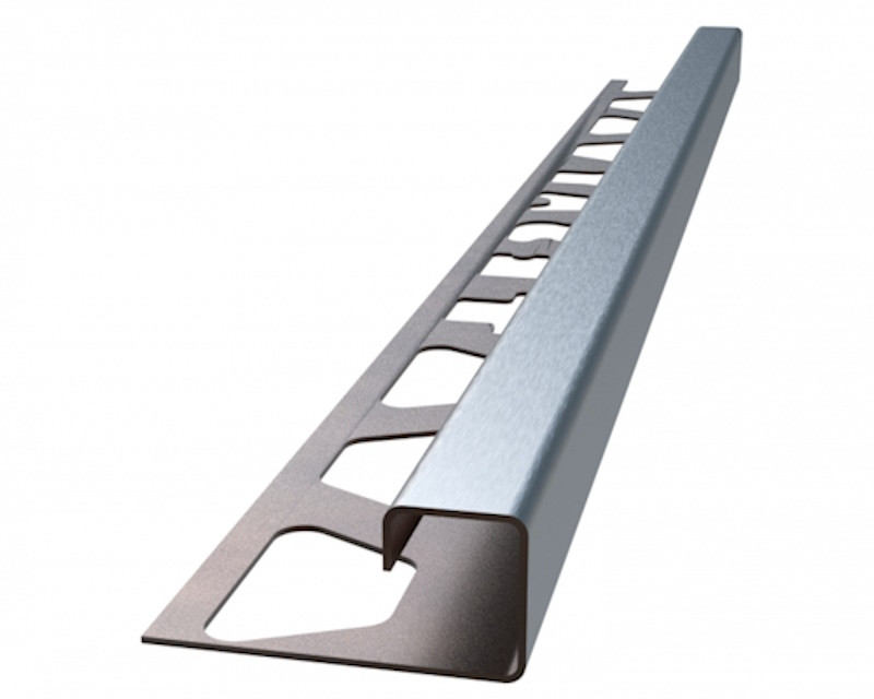 Кутовий торцевий квадратний профіль 10 мм з нержавіючої сталі для плитки, довжина 2,7м Браш