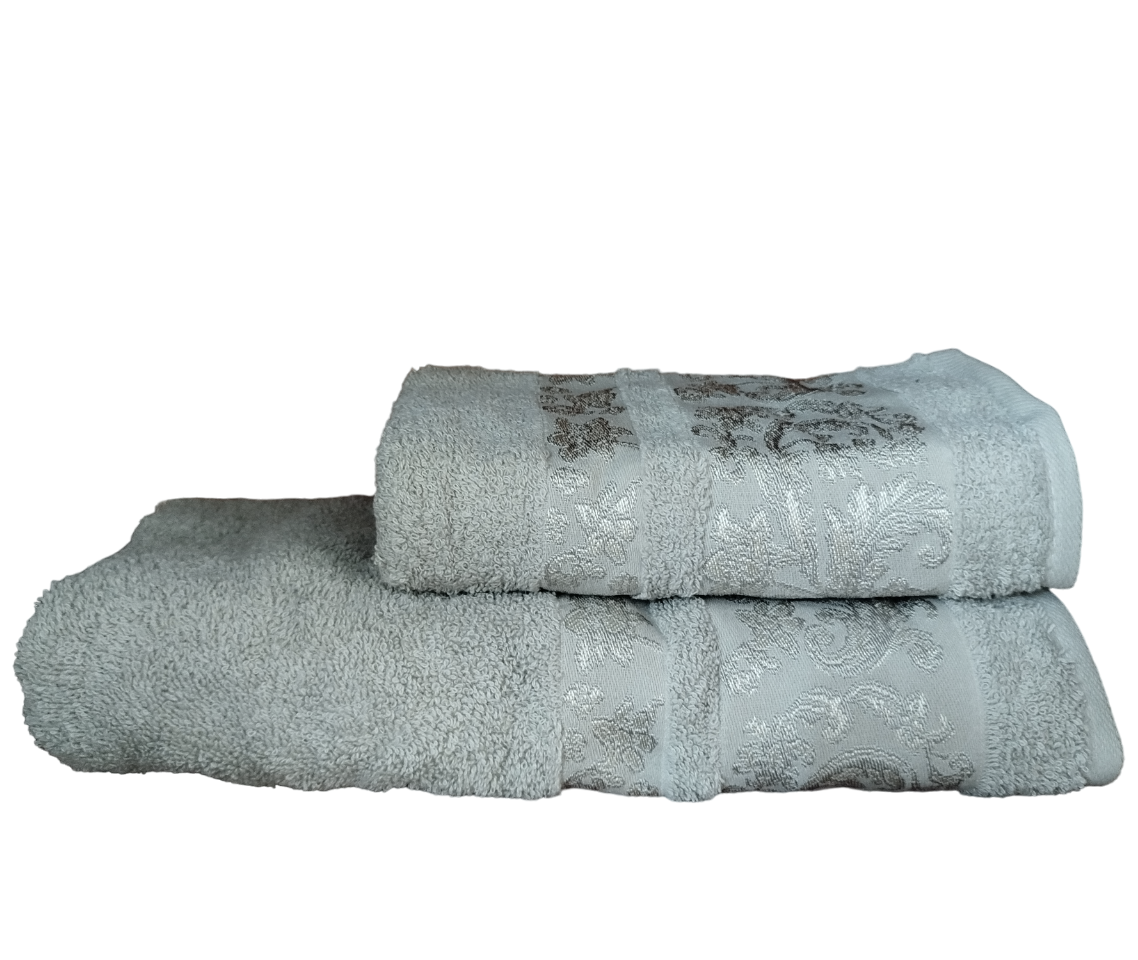 Набір рушників 70х140+ 50х90см  Cestepe Vip Cotton Milano сірий