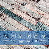 Самоклеющаяся 3D панель под бежево-голубой екатеринославский кирпич 700x770x3мм (349-3), фото 5