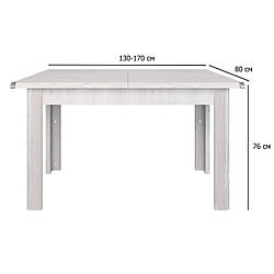 Розкладний обідній стіл Індіана JSTOA 130-170х80 см сосна аризонська в стилі кантрі в їдальню