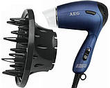 Фен дорожній AEG Foen HTD 5674 (1300 Вт, дифузор, концентратор, складна ручка, прозора сумка), фото 2