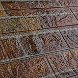 Самоклеюча 3D панель Коричнева цегла катеринославська 700х770х2мм, фото 2