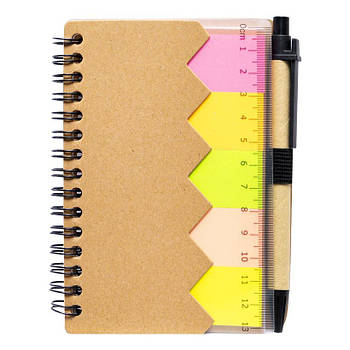 Блокнот на спіралі А6 на 64 аркуші з набором стікерів та ручкою JX409 Скечбук в упаковці 2 шт