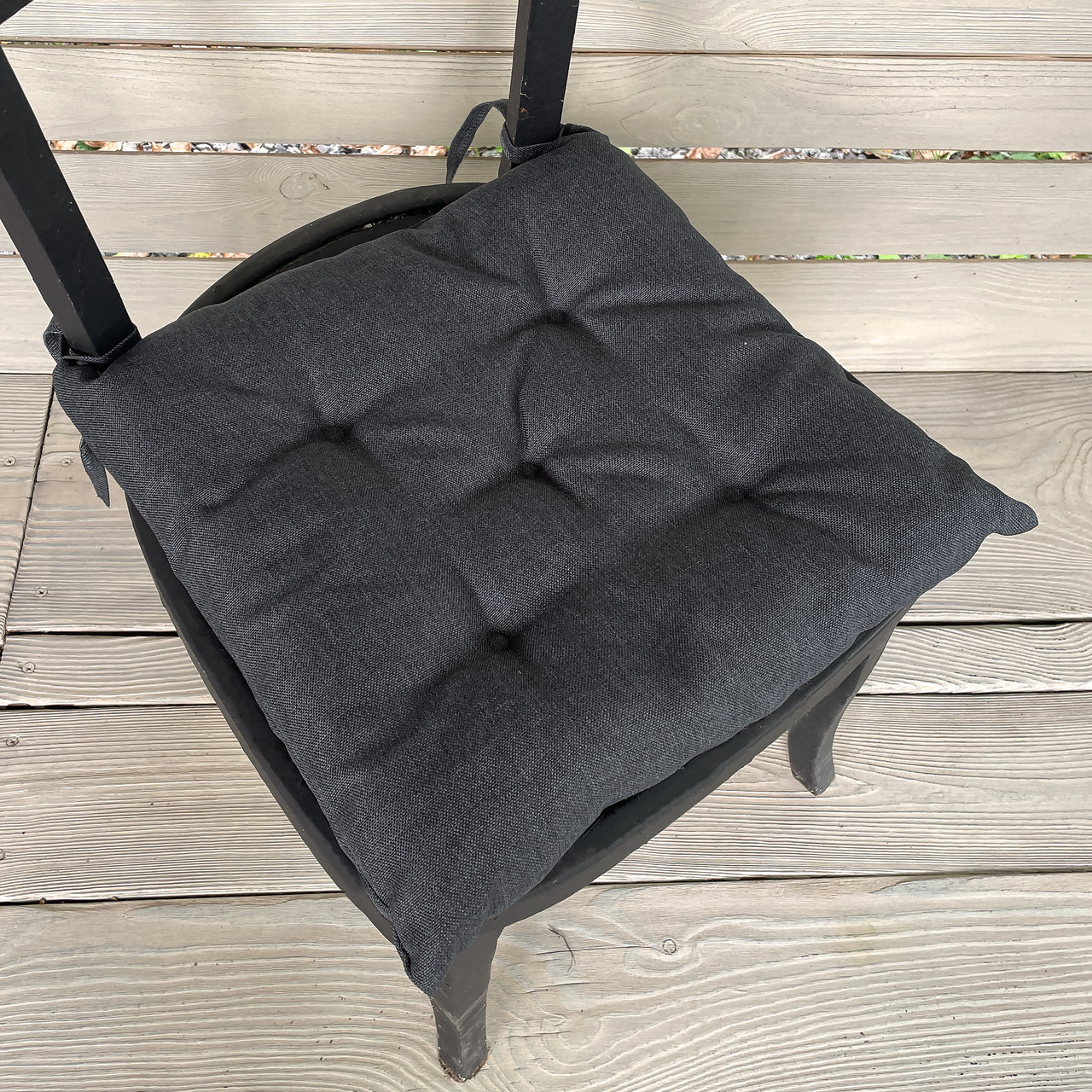 Подушка для стільців (38x38х5 см) Decorator Sawana колір темно-сірий 84-040, фото 1