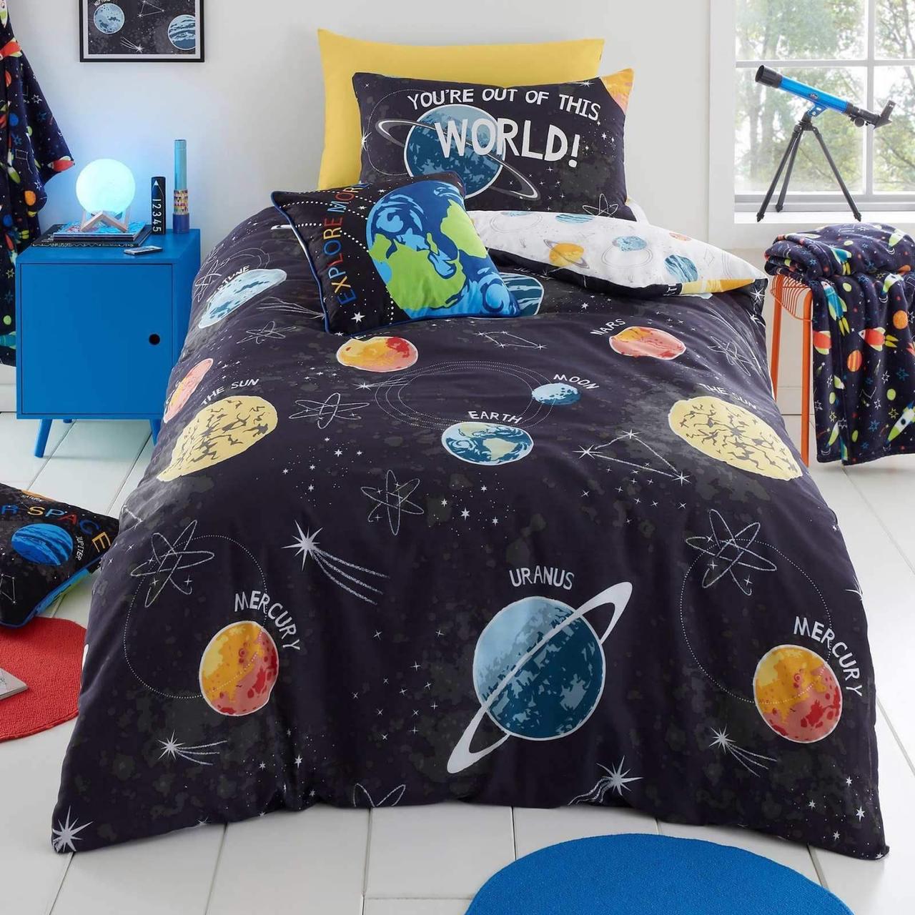 Двоспальний постільний комплект - Планети нові