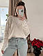 Жіночий светр оверсайз однотонний декорований камінням (р. 42-46) 14KF3355, фото 3
