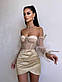 Коротке плаття двійка корсет бюстьє із сітки і асиметрична міні спідниця (р. 42, 44) 66PL5826Е, фото 3