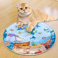 Іграшка для котів та собак водяний килимок з рибками