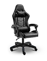 Геймерське ігрове крісло комп'ютерне GT Play з подушками розкладне чорне, фото 3