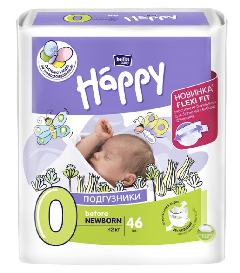 Підгузки дитячі Bella Baby Happy Before Newborn 0 ( 0-2 кг) 46 шт