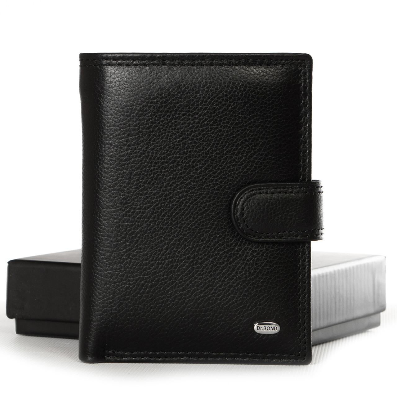 Чоловіче шкіряне портмоне DR. BOND M3638 black.Купити чоловічі гаманці гуртом і в роздріб в Україні., фото 1
