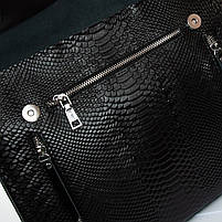 Жіноча шкіряна сумка 5052 black.Купити жіночі сумки гуртом і в роздріб із натуральної шкіри в Україні, фото 5