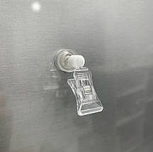 Прищіпка мала на магніті прозора, Цінникотримач прищіпка на металеву полицю (5050), фото 2