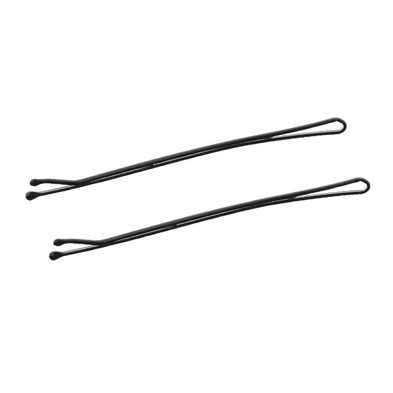 Невидимки для волосся рівні Tico Professional (300665) - Чорні (довжина 40 мм, вага 100 грам)