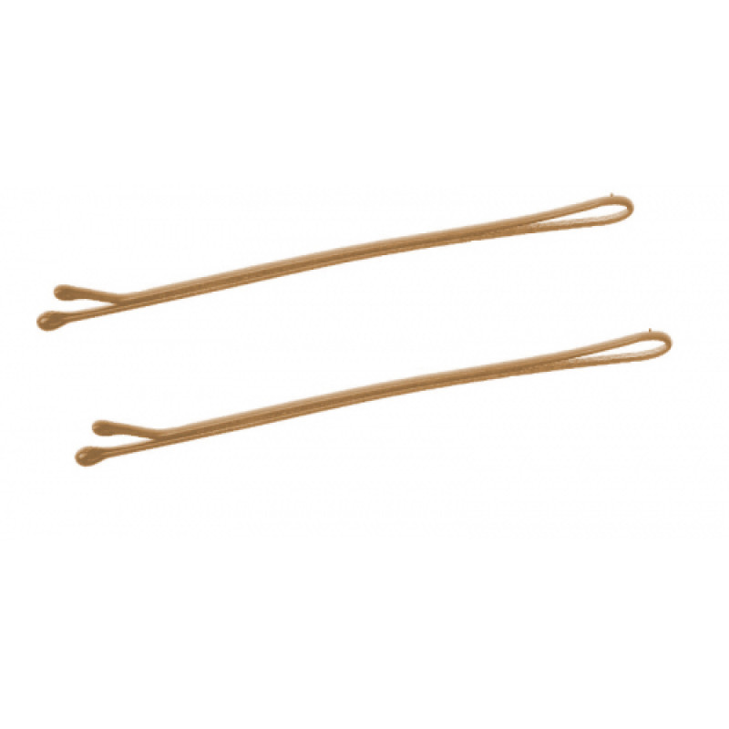 Невидимки для волосся рівні Tico Professional (300672) - Золотисті (довжина 60 мм, вага 100 грам)