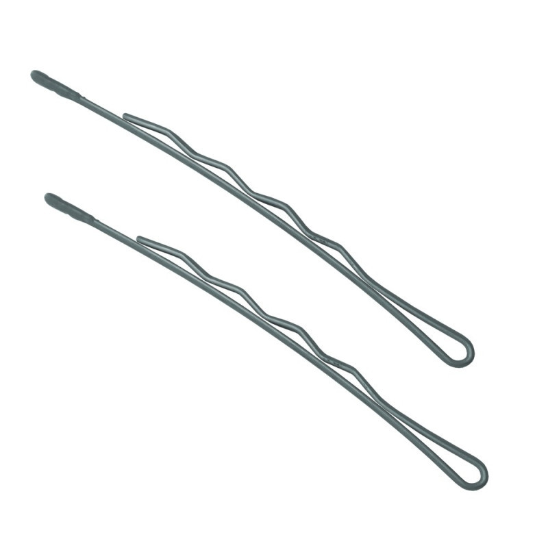 Невидимки для волосся рівні Tico Professional (300532) - Сріблясті (довжина 70 мм, вага 100 грам)