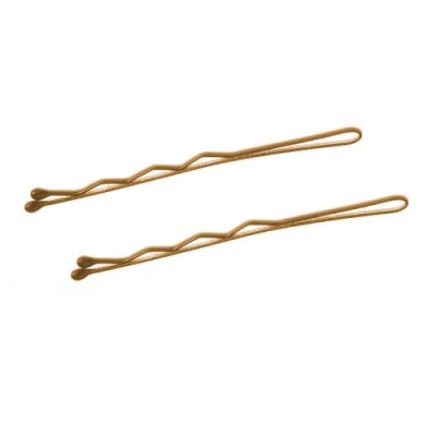 Невидимки для волосся хвилясті Tico Professional - Золотисті (довжина 70 мм, вага 200 грам) (300586)