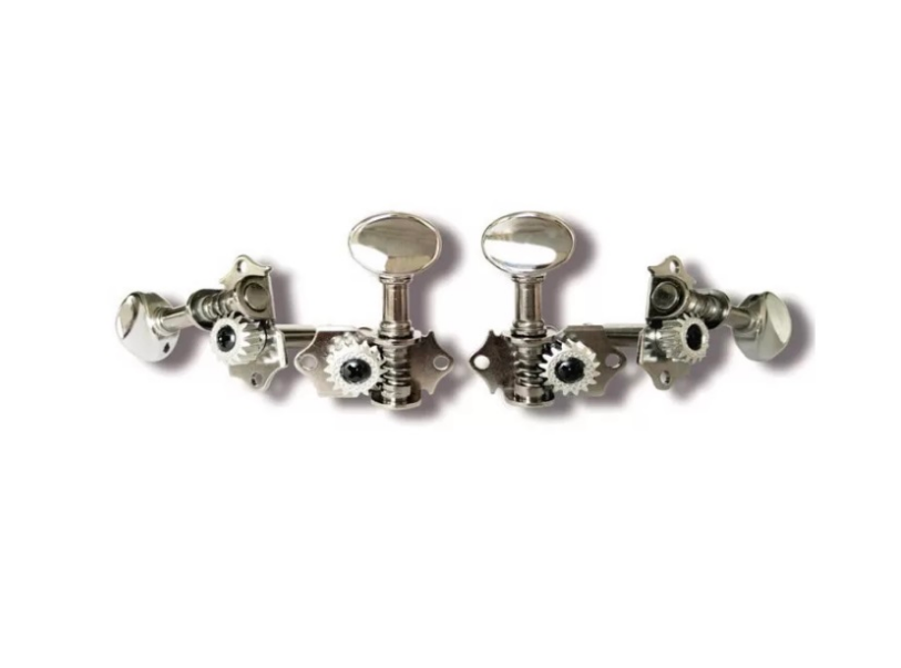 Кілки для укулеле ALICE AU014P Механіка Nickel-Plated Ukulele Machine Heads, Steel Plate, ABS Pegs (4-Pcs-Set)