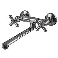 Змішувач для кухні настінний Globus Lux GB-SHARM-361-BR двовентильний латунь вилив 25см