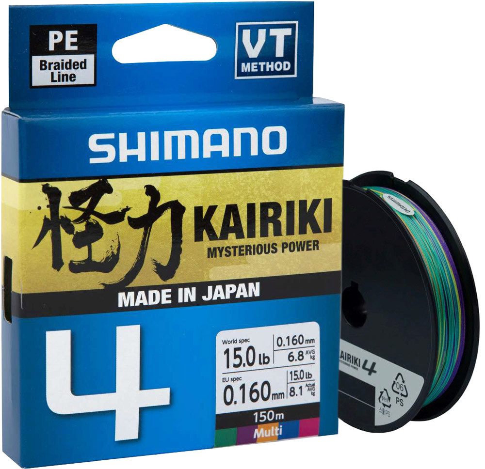 Шнур Shimano Kairiki 4 PE (Multi Colour) 150m 0.19mm 11.6kg, фото 1