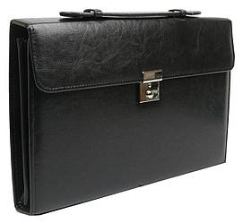 Папка-портфель Jpb зі шкірозамінника чорна