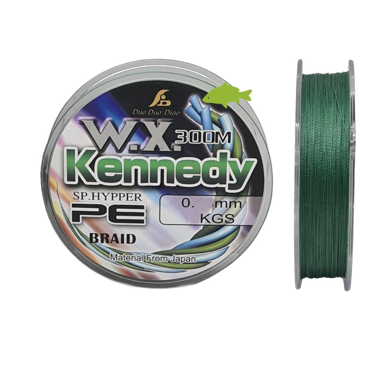 Шнур W.X. Kennedy Sp.Hypper PE X4 300м 0.18мм / 10кг (кол: темно-зелений) (Китай)