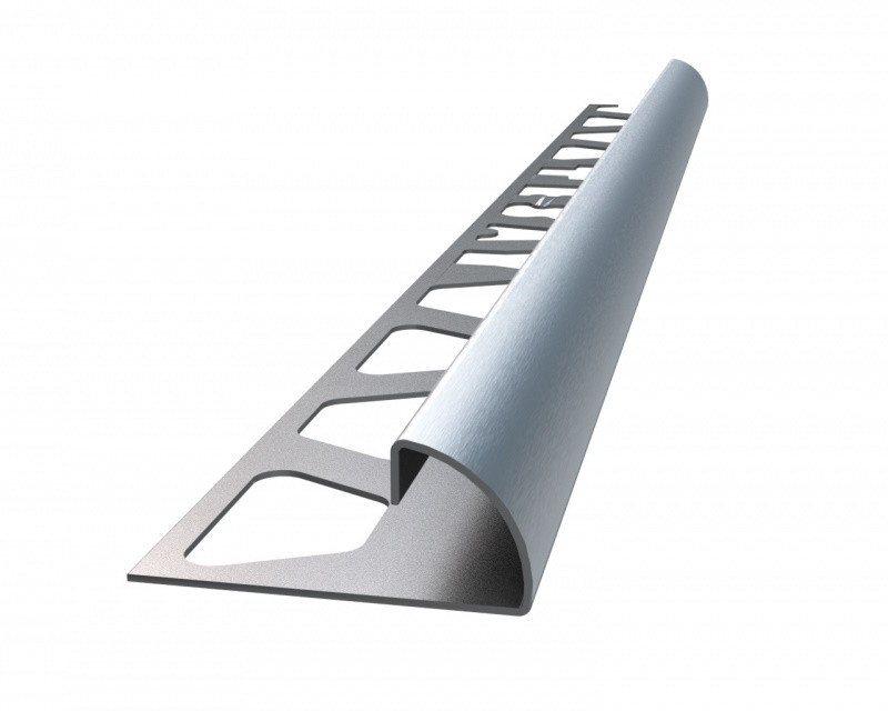 Зовнішній напівкруглий торцевий профіль 12 мм з нержавіючої сталі для плитки, довжина 2,7м Браш