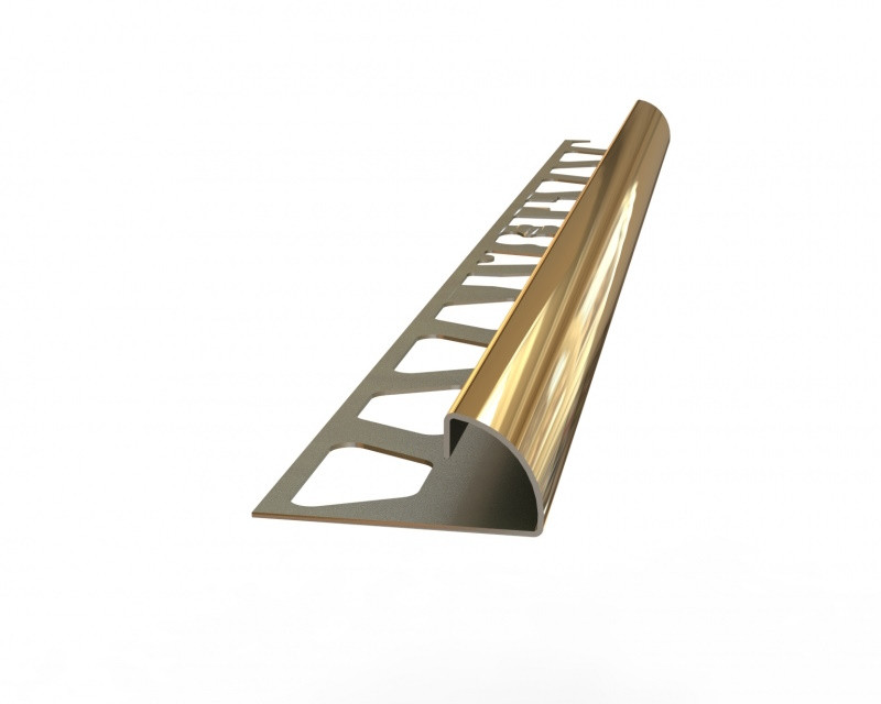 Зовнішній напівкруглий торцевий профіль 12 мм з нержавіючої сталі для плитки, довжина 2,7м Золото поліроване