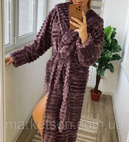 Халат женский длинный теплый махровый Шарпей норка р.M,L,Xl,2Xl,3Xl (ID ...