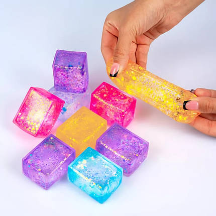Іграшка тягучка антистрес Прямокутник, 5 см 12 шт упаковка, фото 1