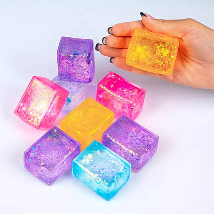 Іграшка тягучка антистрес Прямокутник, 5 см 12 шт упаковка, фото 2