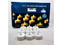 Лэд свеча электронная светодиодная Led свеча светящаяся мерцающая 3,5х3,5 см., 24 шт